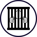 person behind bars icon