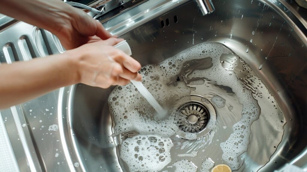 Baking Soda and Vinegar kitchen sink