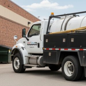 Truck taking away grease waste