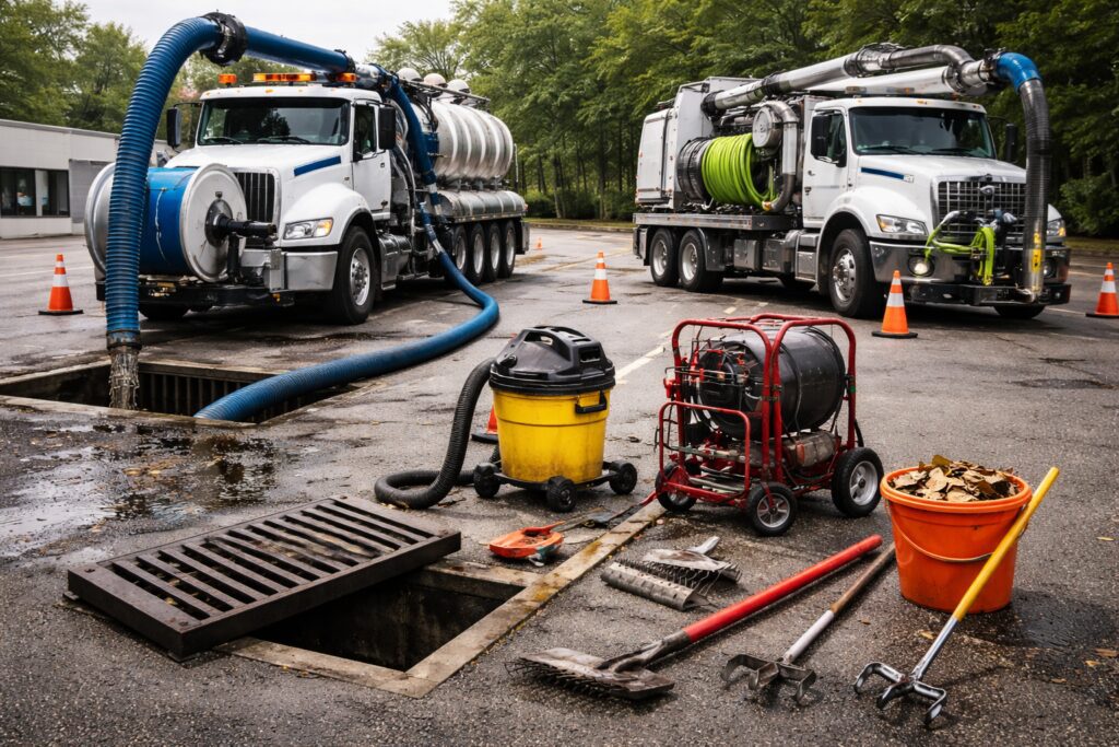 What Equipment Is Best for Catch Basin Cleaning in Commercial Lots