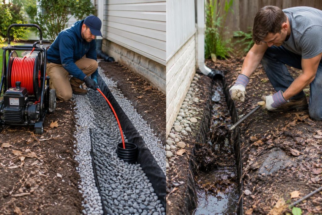 Professional French Drain Cleaning vs. DIY Attempts