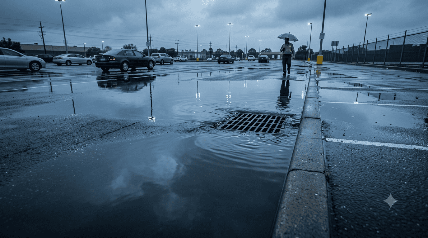 standing water parking lot