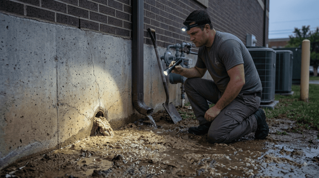 commercial property drainage damage